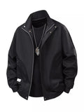 Men's Casual Stand Collar Lightweight Bomber Jacket