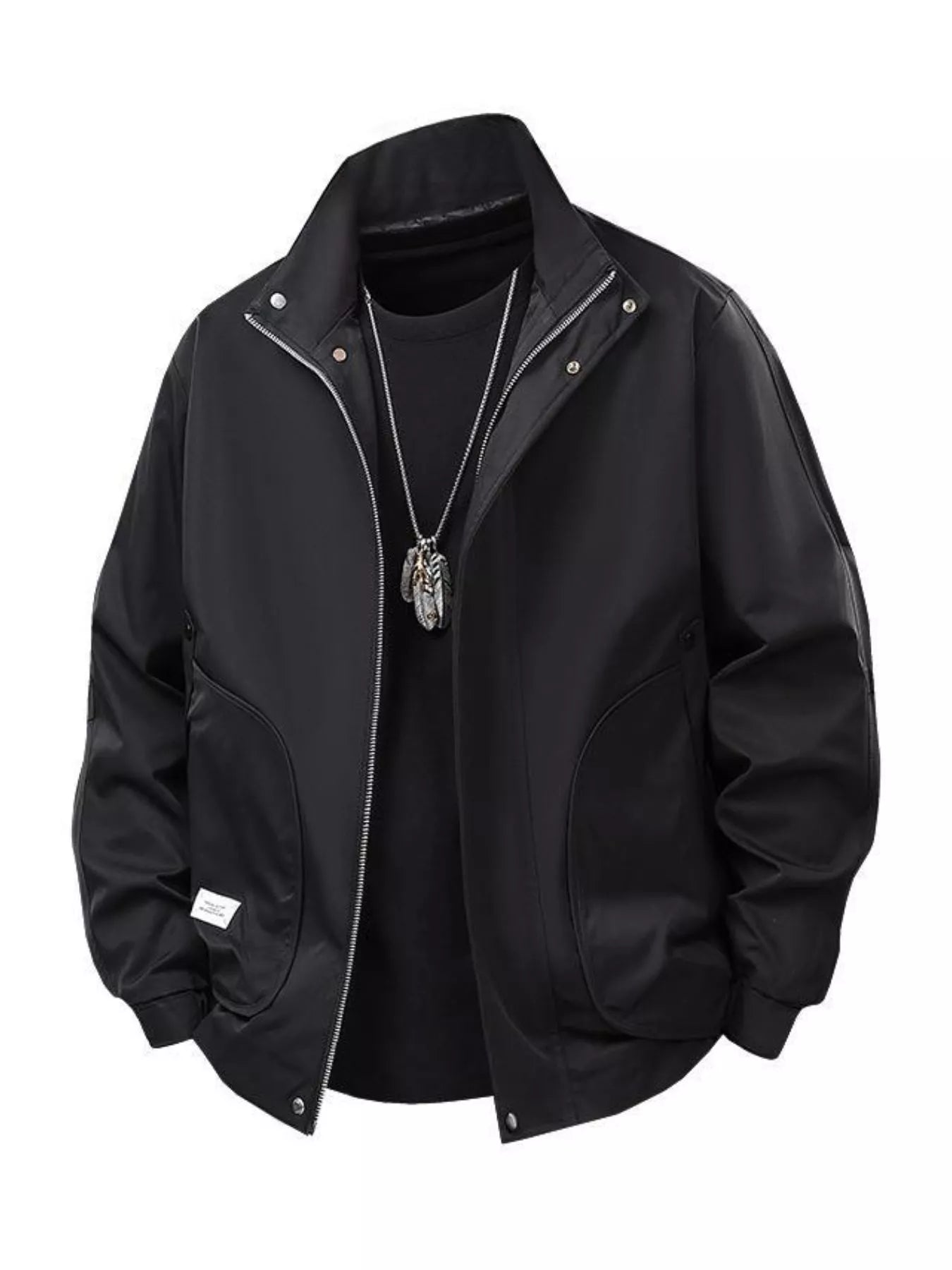 Men's Casual Stand Collar Lightweight Bomber Jacket