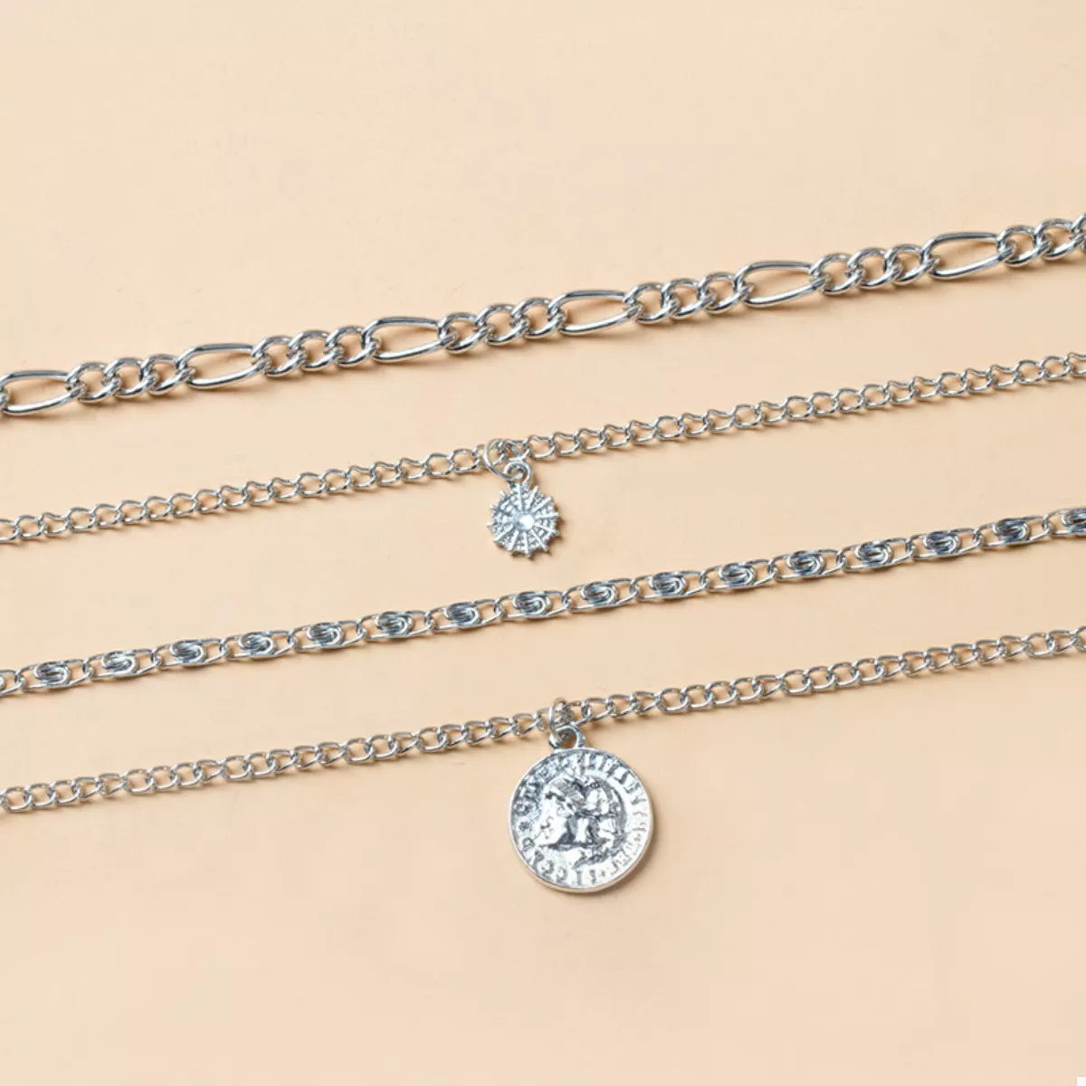 Four Layered Pendant Necklace (Gold or Silver)