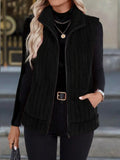 Fleece Zip-Up Vest Coat Regular and Plus Size