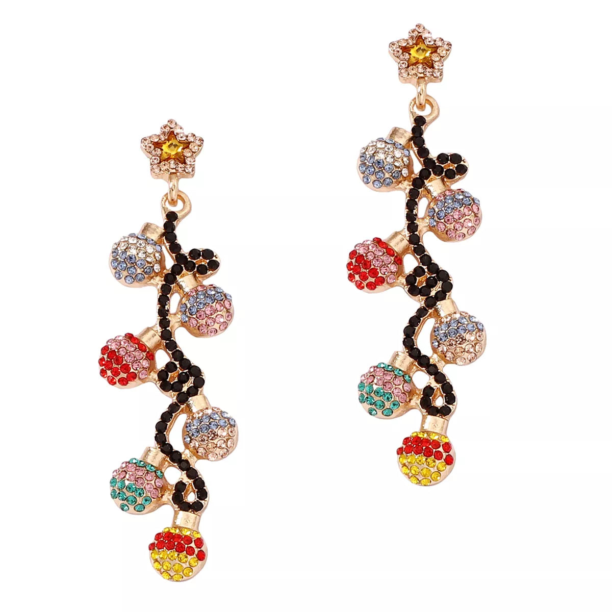 18K Gold-Plated Rhinestone Earrings