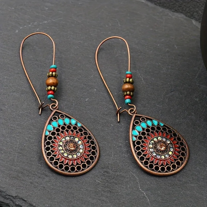 Alloy Oil Drip Teardrop Earrings