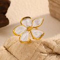 Gold-Plated Flower Open Ring