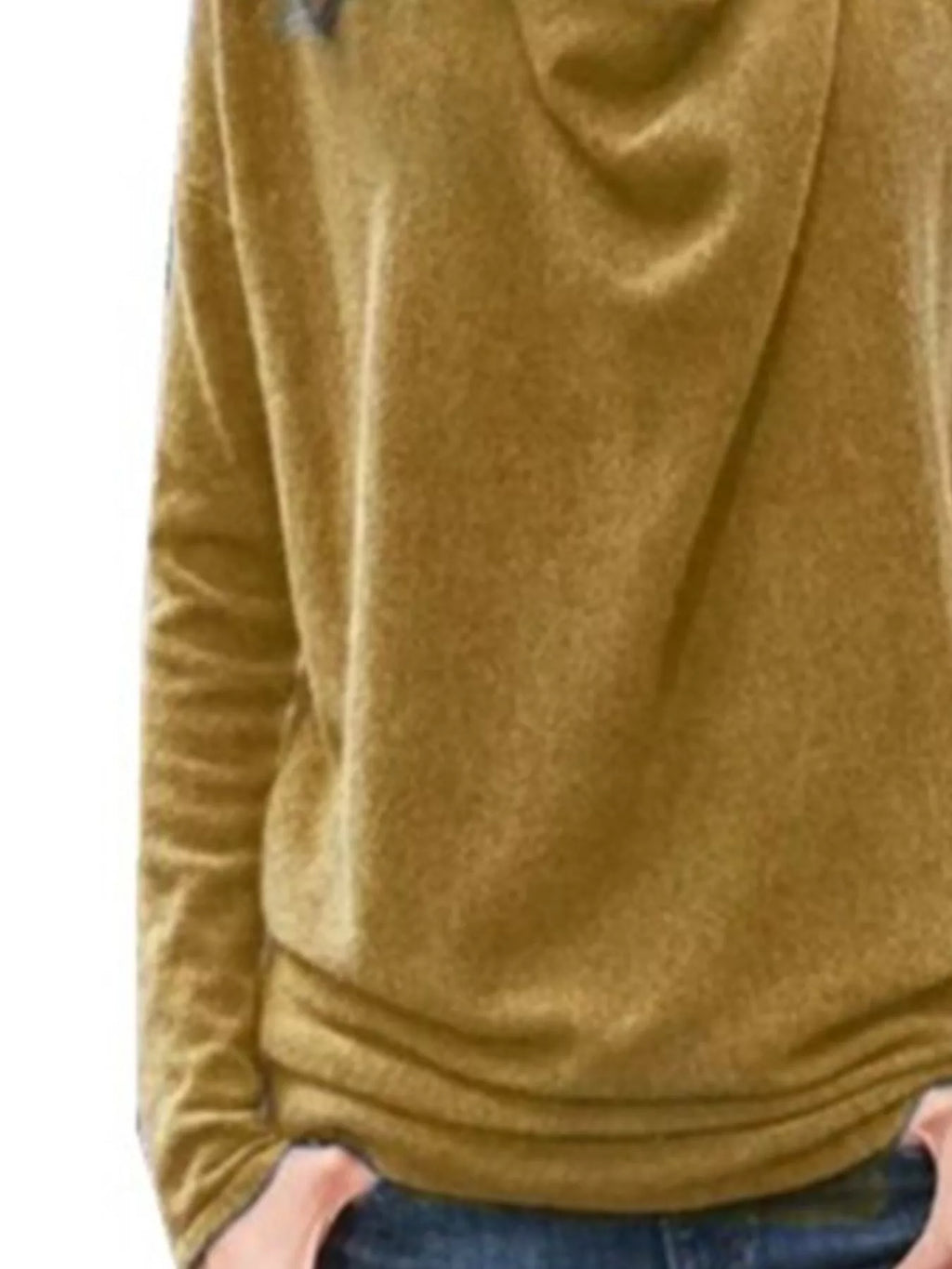 Cowl Neck Long Sleeve Top Regular and Plus Size