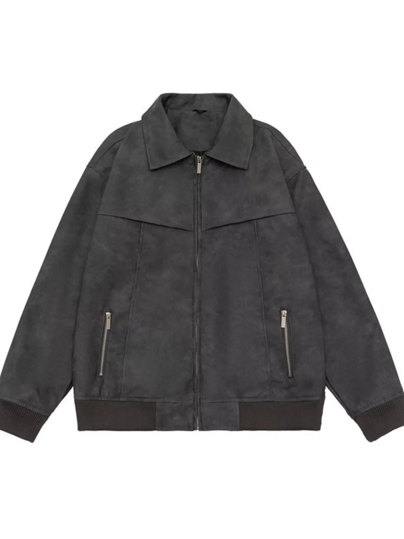 Men's Regular and Plus Size Zip Up Drop Shoulder Jacket