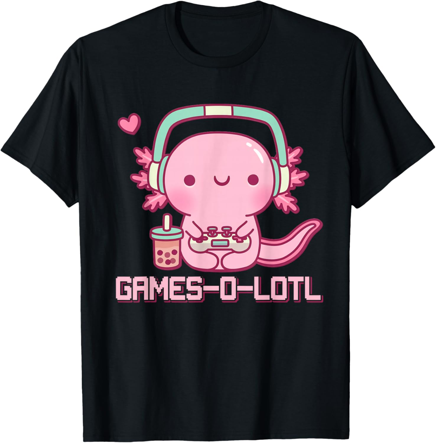 Gamesolotl Axolotl Video Games Kawaii Anime Gamer Boys Girls T-Shirt