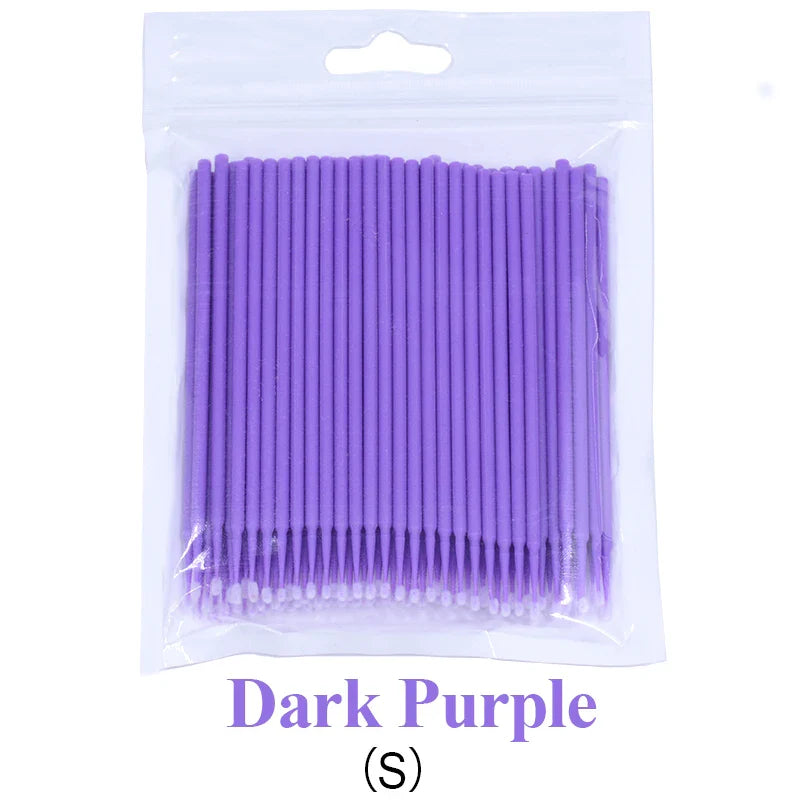 100PCS Eyelash Cleaning Swabs – Lash Extension & Glue Remover Tools
