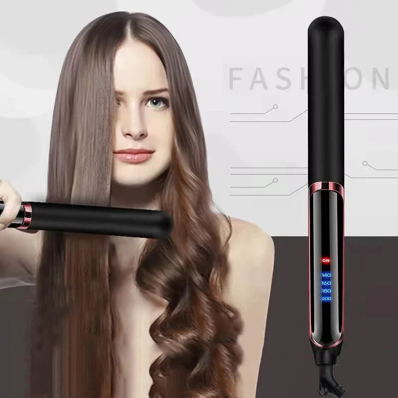 2-in-1 Hair Styler – Ceramic Straightener & Curling Comb