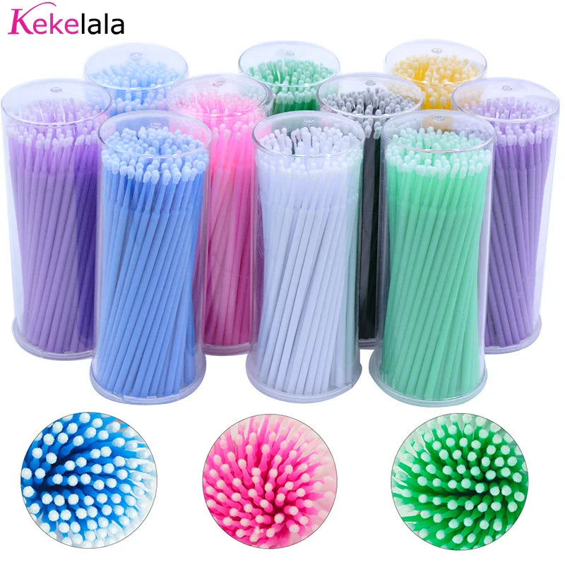 100PCS Eyelash Cleaning Swabs – Lash Extension & Glue Remover Tools