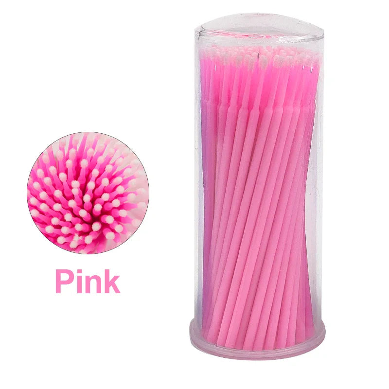 100PCS Eyelash Cleaning Swabs – Lash Extension & Glue Remover Tools