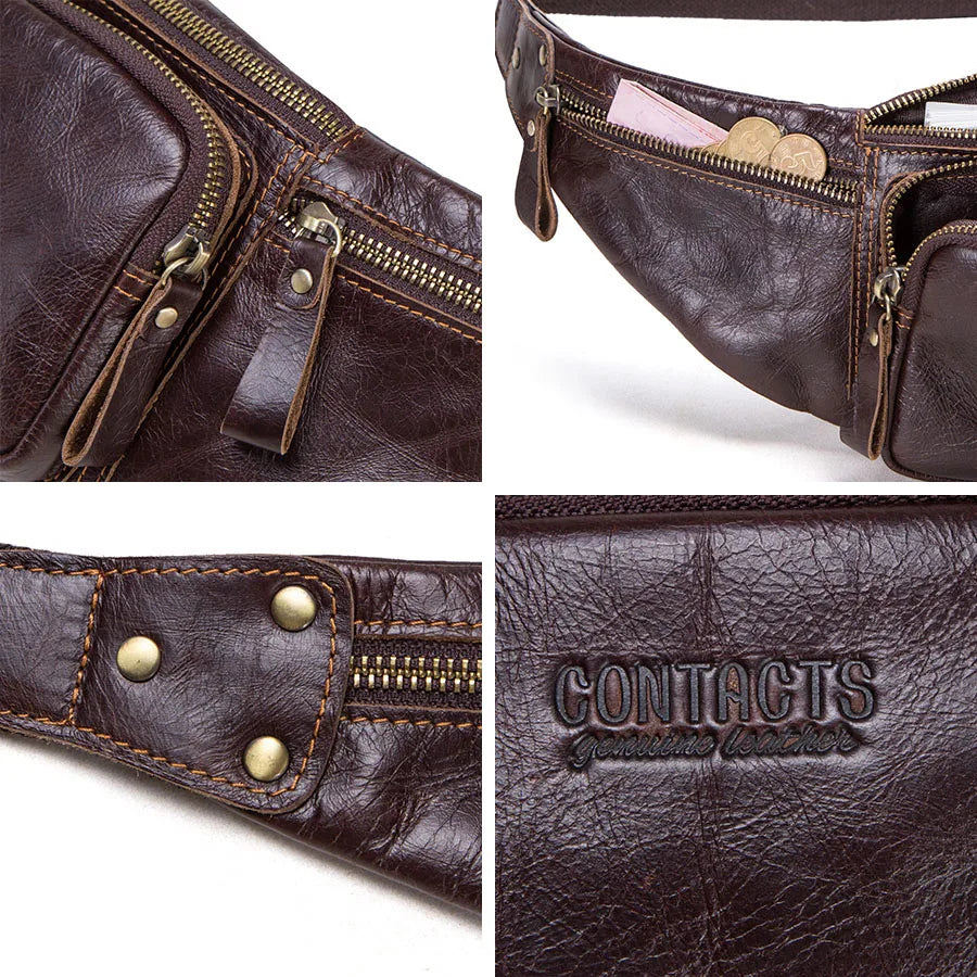 CONTACT'S Cow Leather Waist Bag