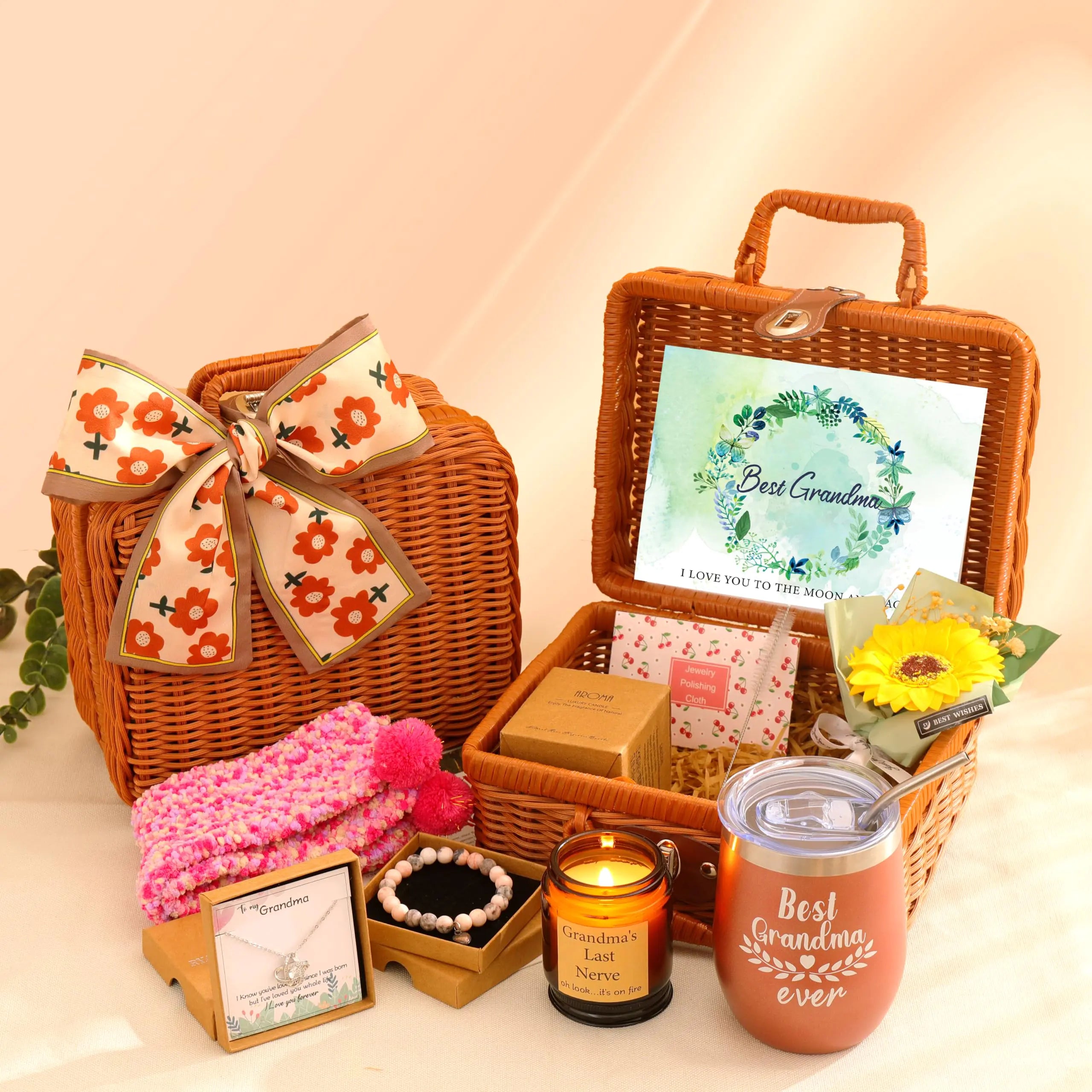 Gifts for GrandmaGrandma Christmas Gifts from Granddaughter/GrandsonUnique Basket Birthday Gifts for Grandmother