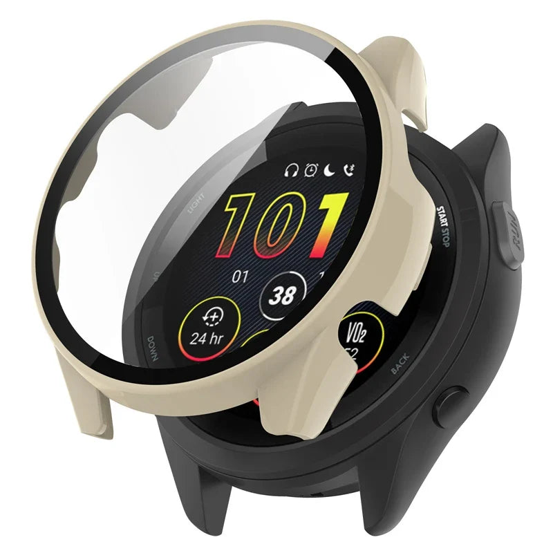 PC Case + Tempered Glass Screen Protector for Garmin Forerunner Series