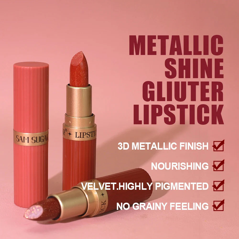 Pearlescent Pink Glitter Velvet Lipstick