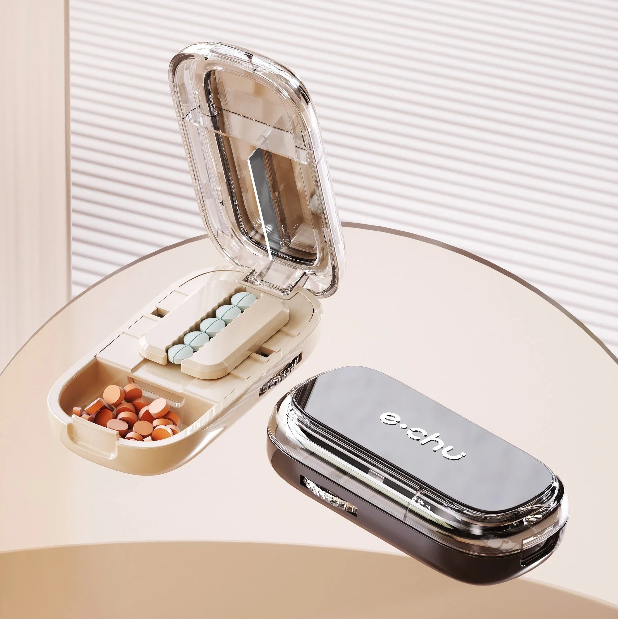 Portable 2 In 1 Mini Pill Cutter with Storage Box