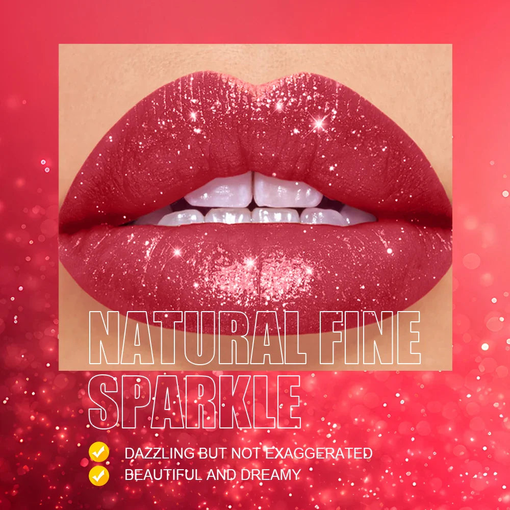 Pearlescent Pink Glitter Velvet Lipstick