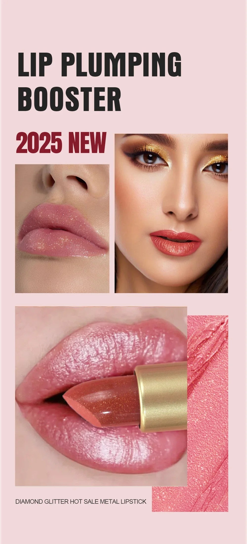 Pearlescent Pink Glitter Velvet Lipstick