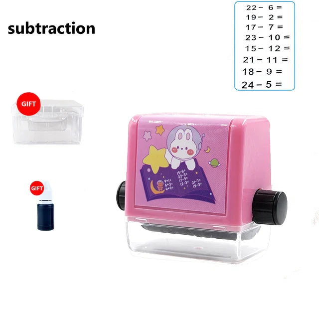 Double-Head Math Practice Stamp Digital Roller (Multiple Color Options)