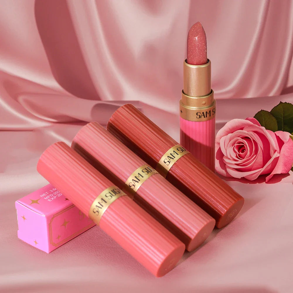 Pearlescent Pink Glitter Velvet Lipstick