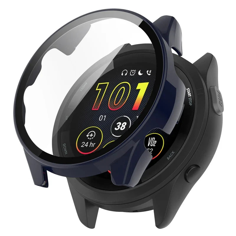 PC Case + Tempered Glass Screen Protector for Garmin Forerunner Series