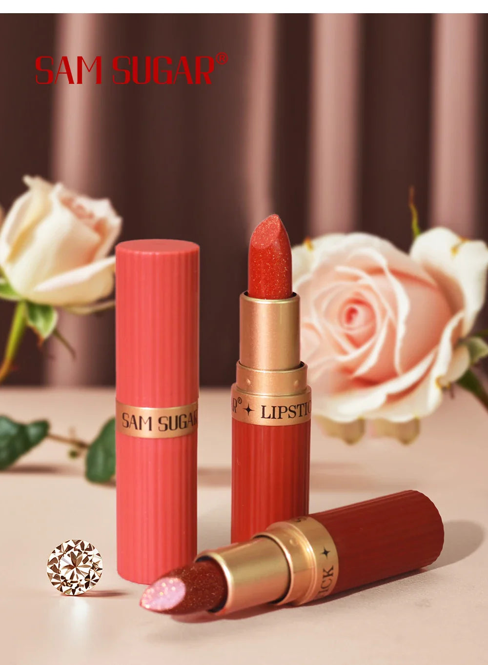 Pearlescent Pink Glitter Velvet Lipstick