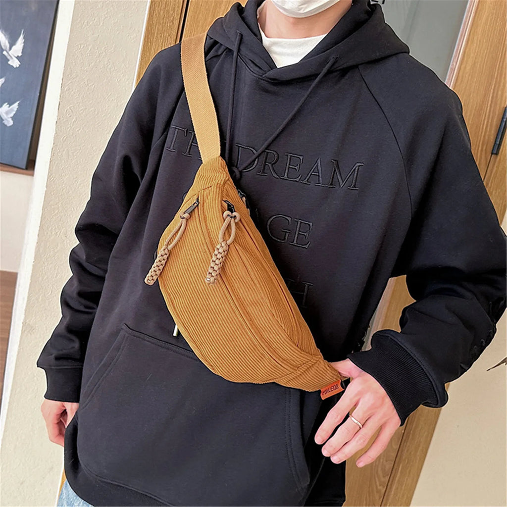 Banana Waist Casual Corduroy Belt Bag