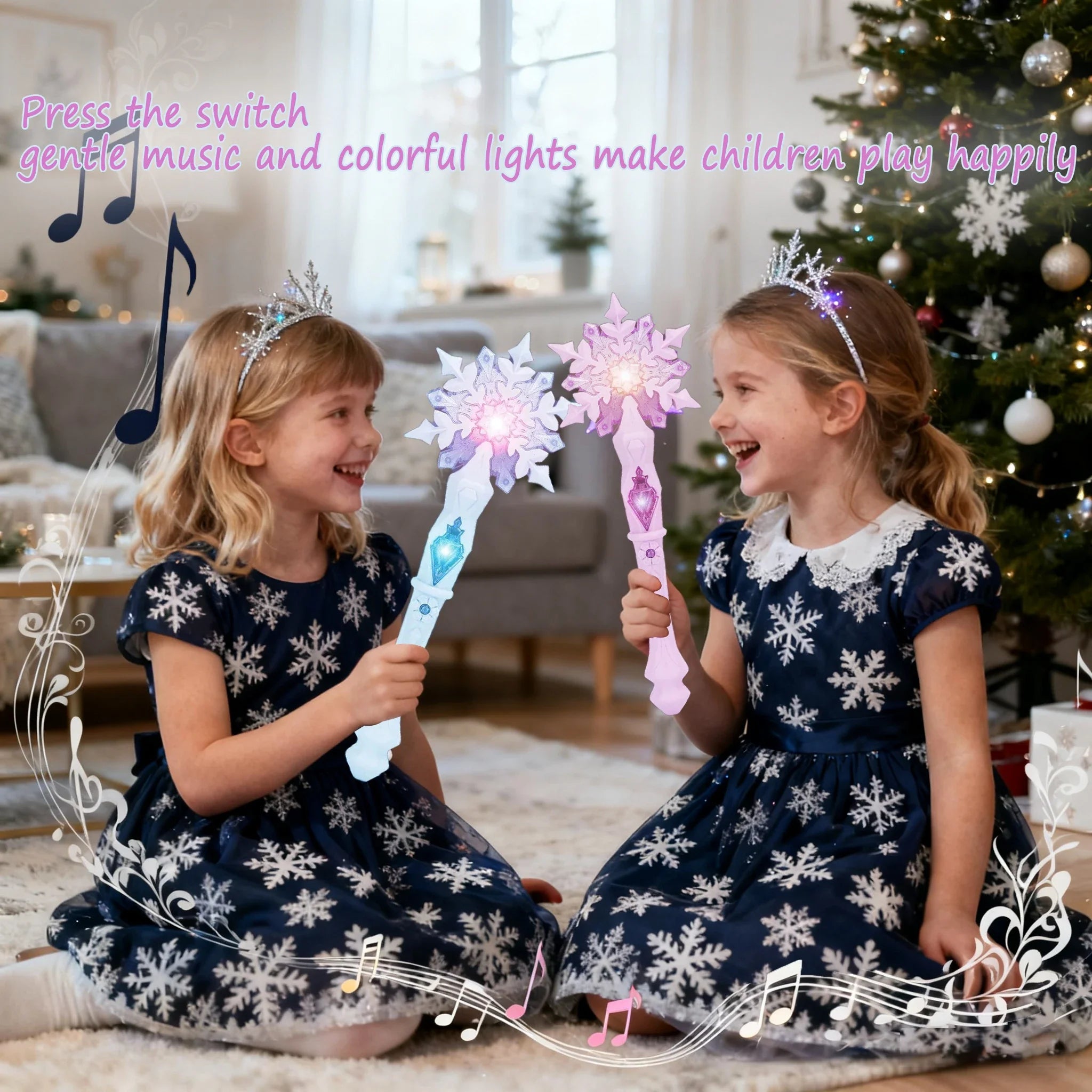 Snowflake LED Light and Sound Sticks