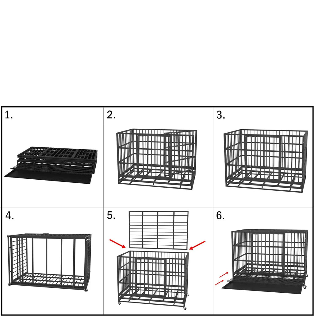 Heavy Duty Dog Crate with Wheels