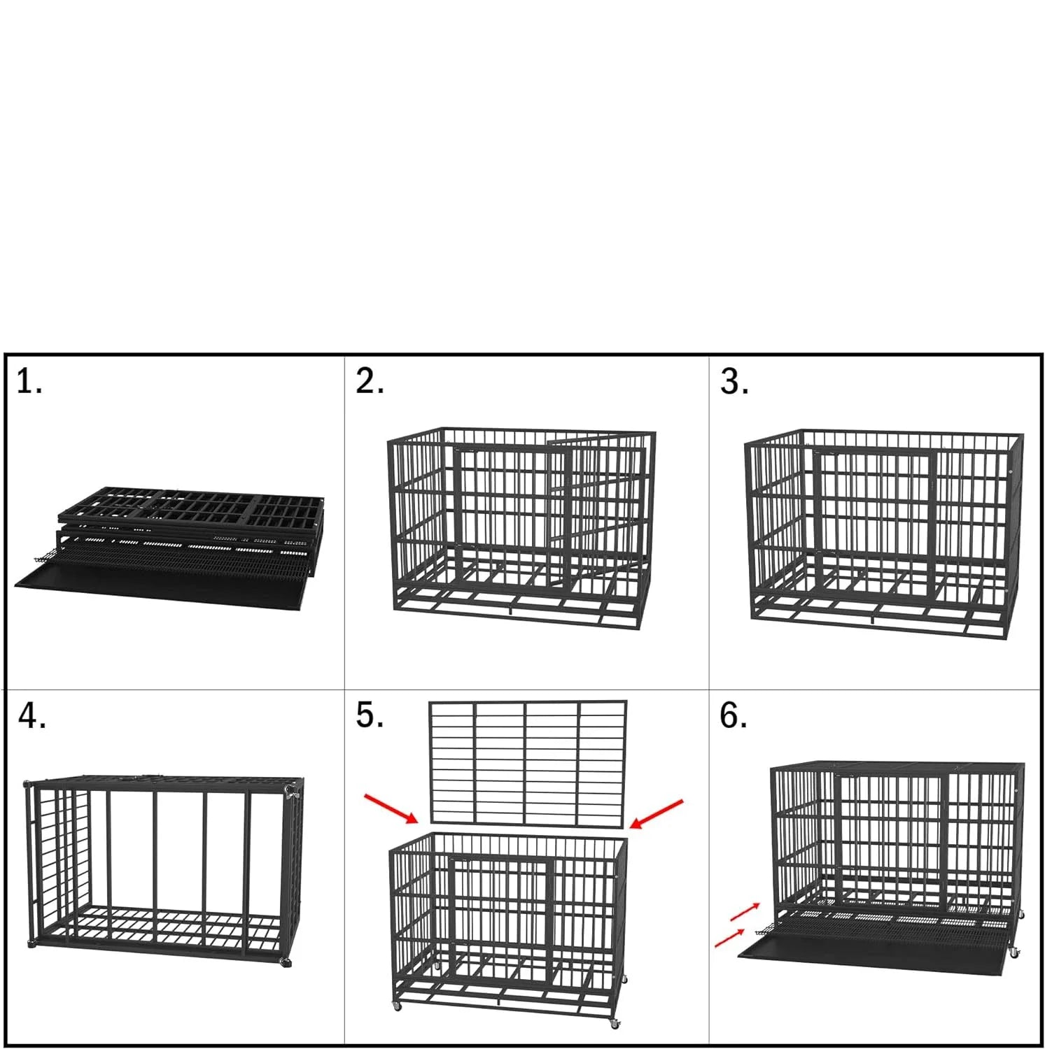 Heavy Duty Dog Crate with Wheels