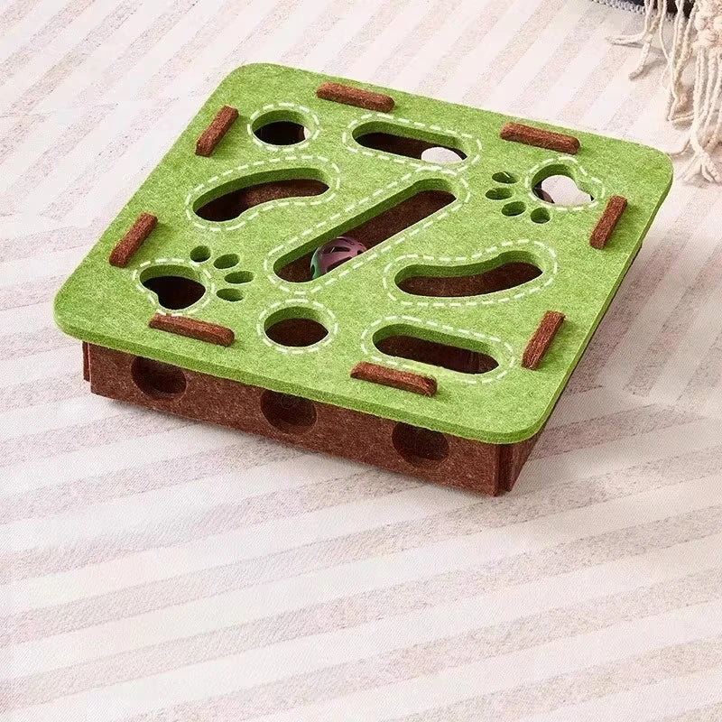 Cat Puzzle Toy with Ball for Indoor Cats