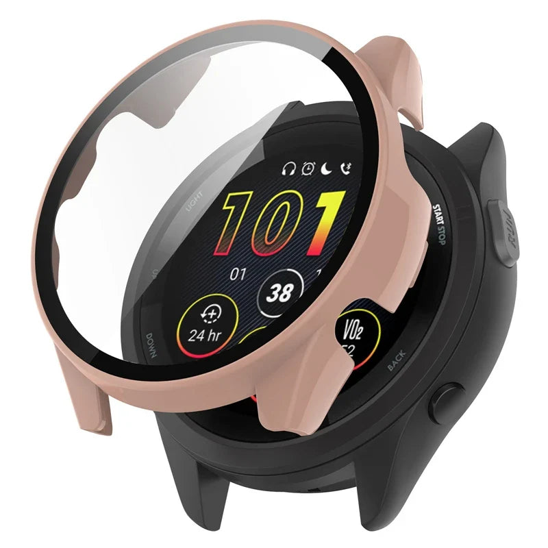 PC Case + Tempered Glass Screen Protector for Garmin Forerunner Series
