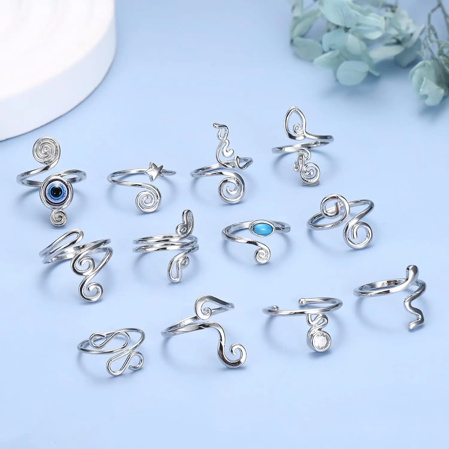 3Pcs Adjustable Toe Rings Summer Beach Foot Jewelry in silver or gold