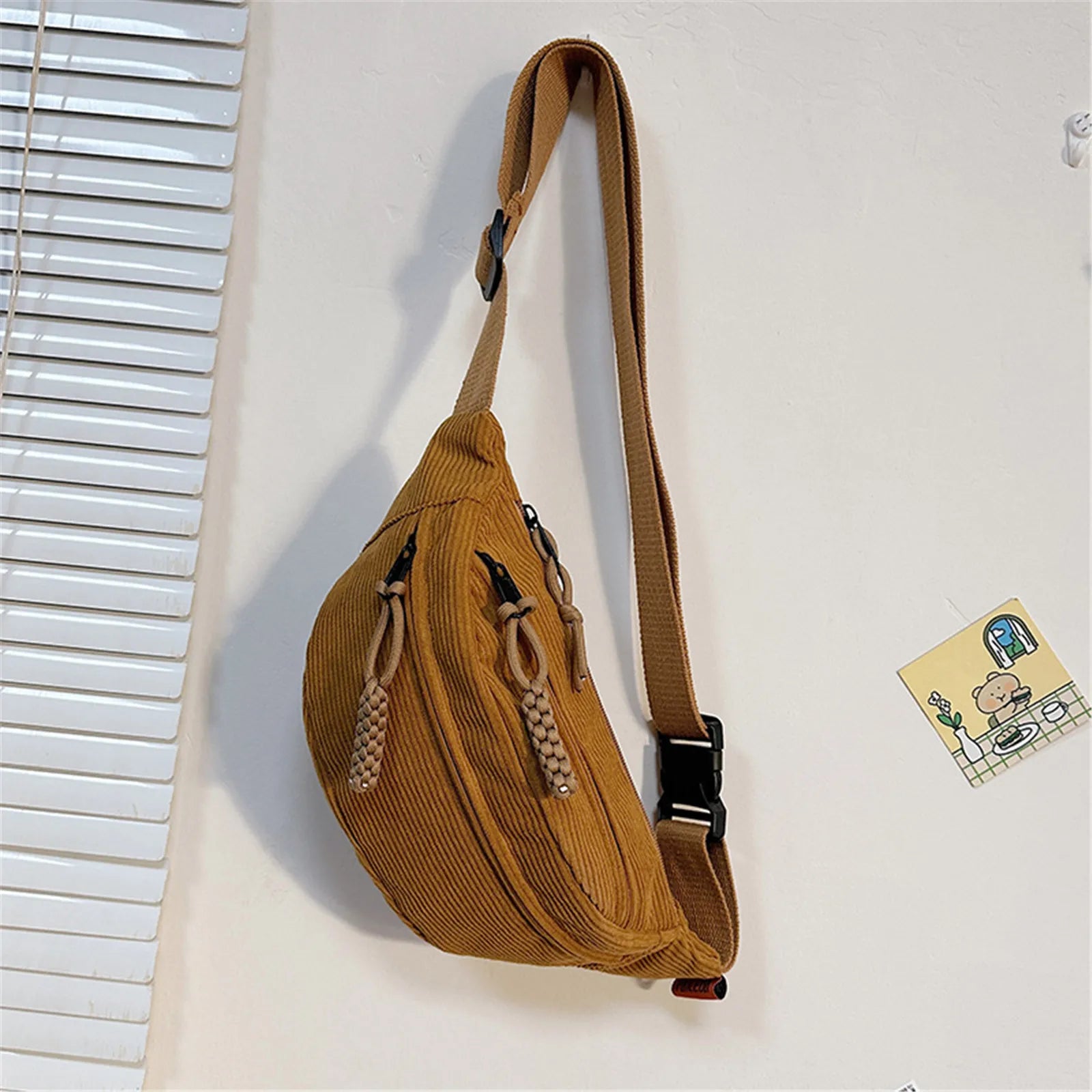 Banana Waist Casual Corduroy Belt Bag
