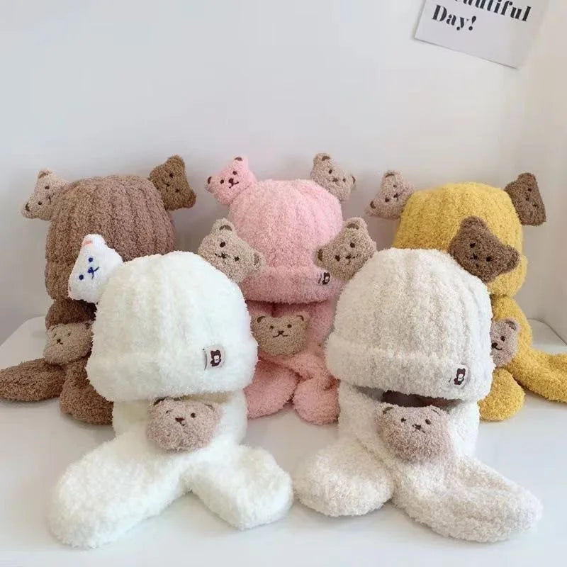 Baby Winter Beanie Hat with Earflaps & Plush Scarf | Ages 3-36 Months