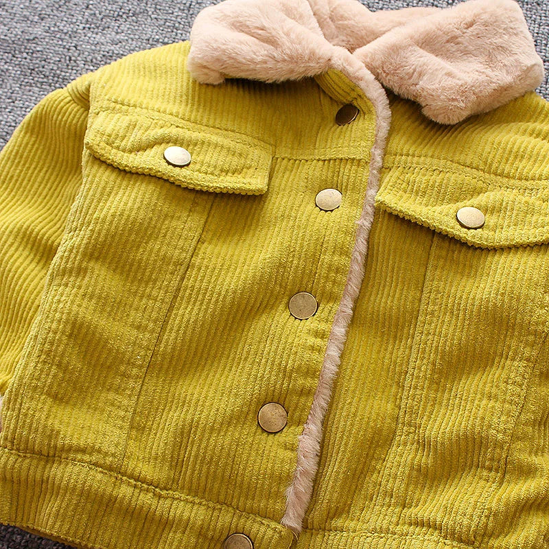 Baby Kids Boys Jackets Casual Coats For Kids Outwear Fleece Cotton Children Lapel Jackets 1-4 Year Toddler Clothes