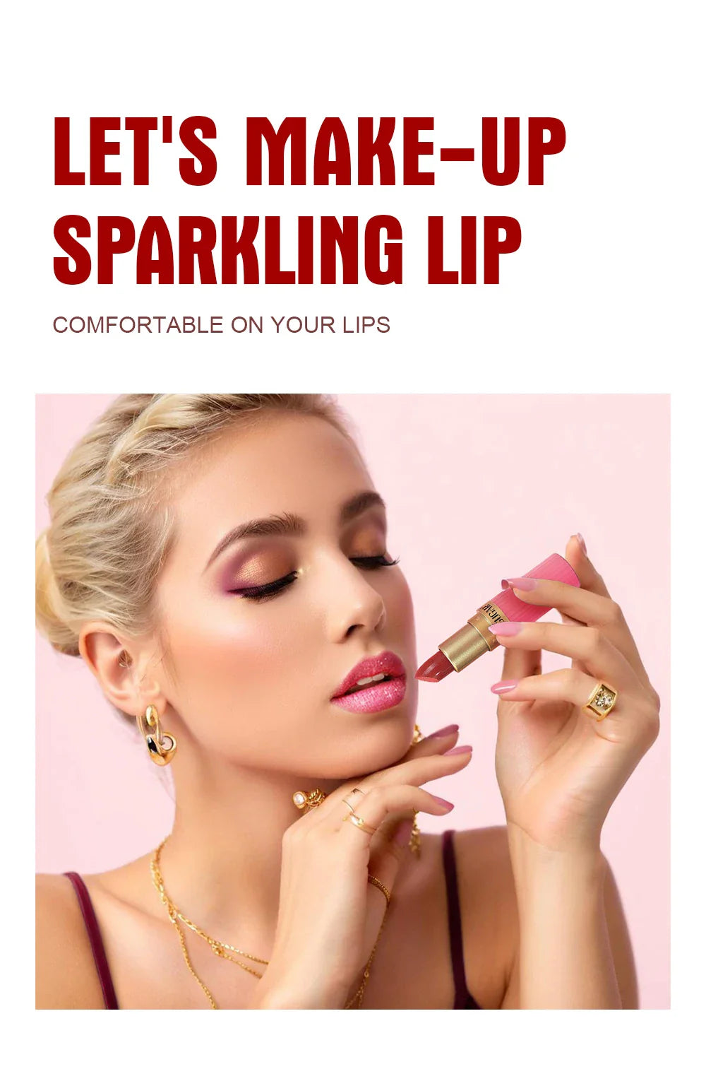 Pearlescent Pink Glitter Velvet Lipstick