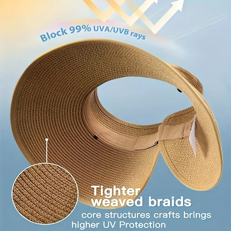 UV-Resistant Foldable Summer Visor Hat