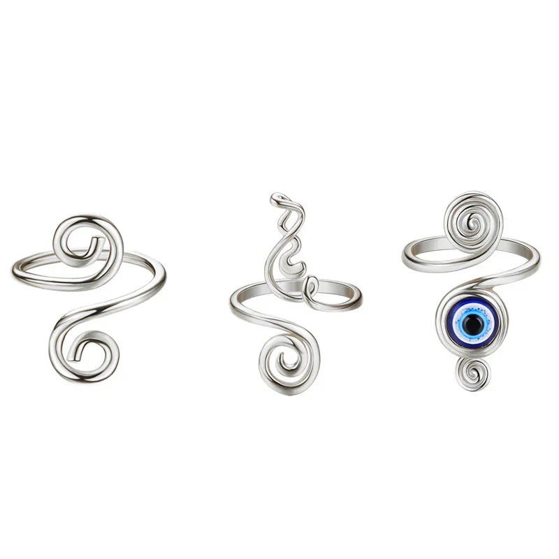 3Pcs Adjustable Toe Rings Summer Beach Foot Jewelry in silver or gold