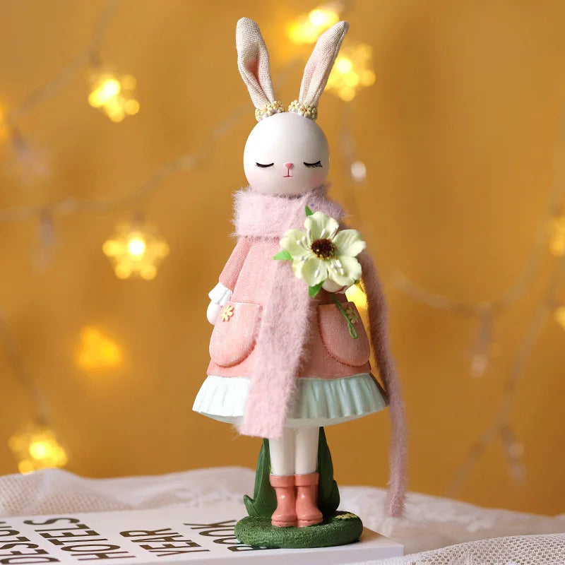 Cute Easter Rabbit Resin Ornament – Forest Style Table Decoration