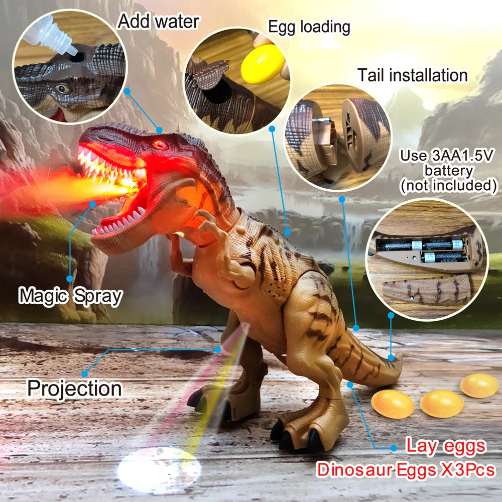 Large Walking, Egg Laying Mechanical Dinosaur Robot with Lights and Sounds