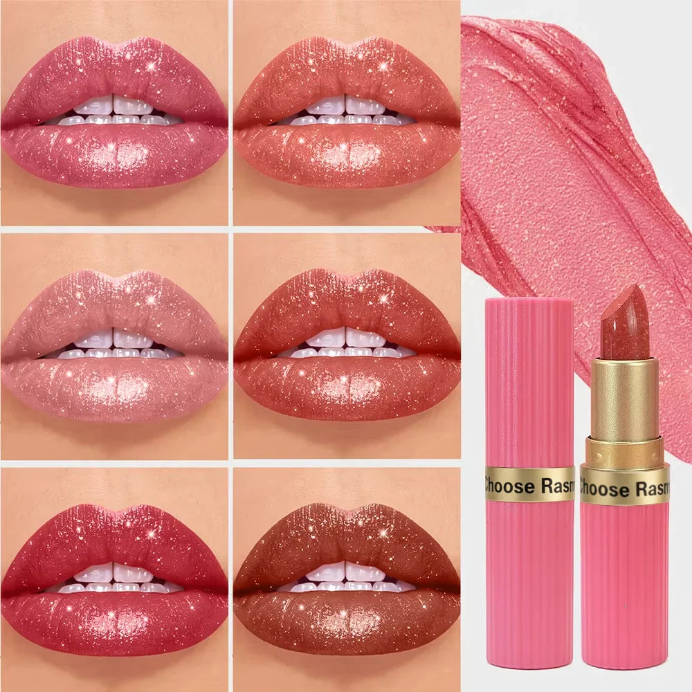Pearlescent Pink Glitter Velvet Lipstick