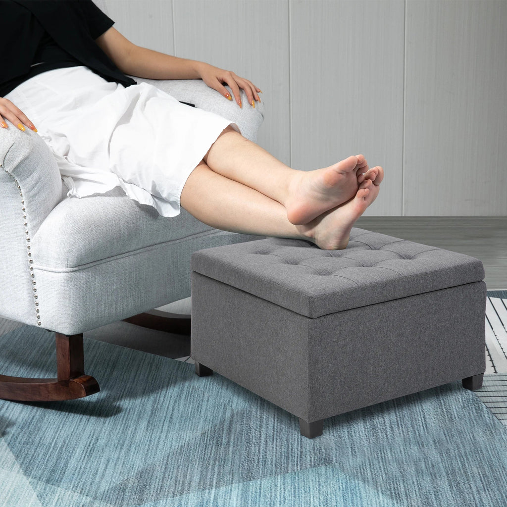 Polyester Linen Fabric Ottoman
