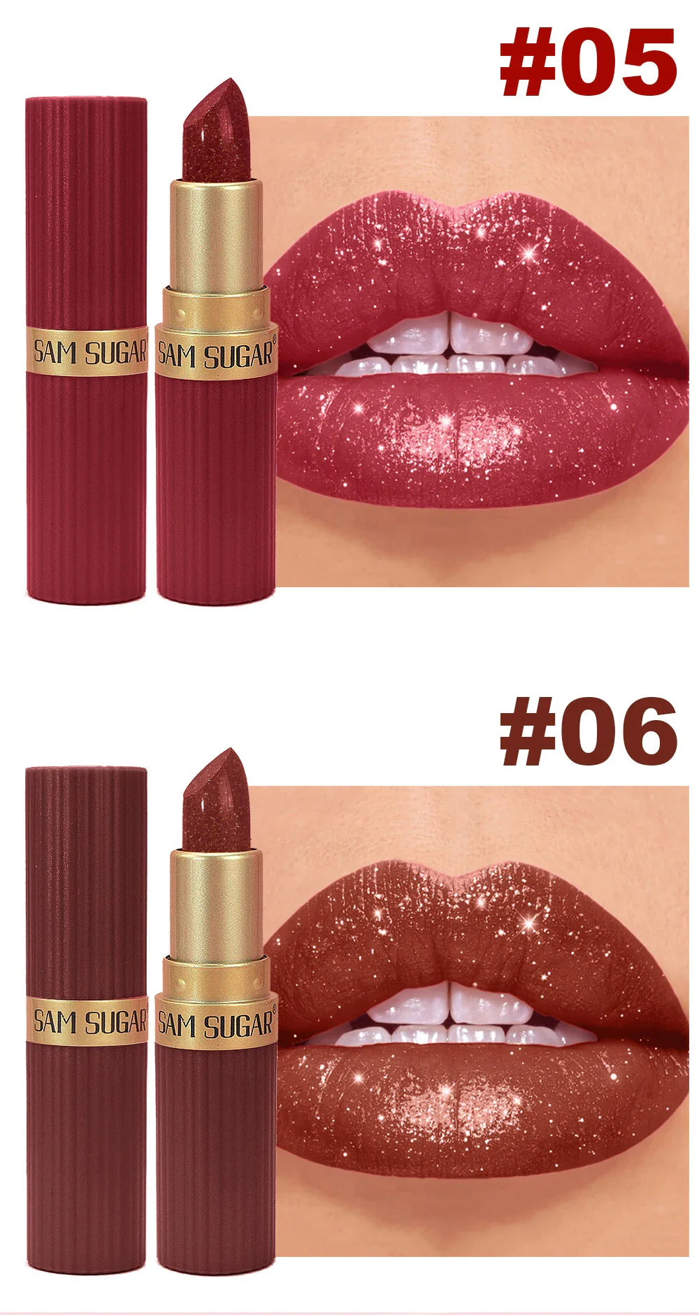 Pearlescent Pink Glitter Velvet Lipstick
