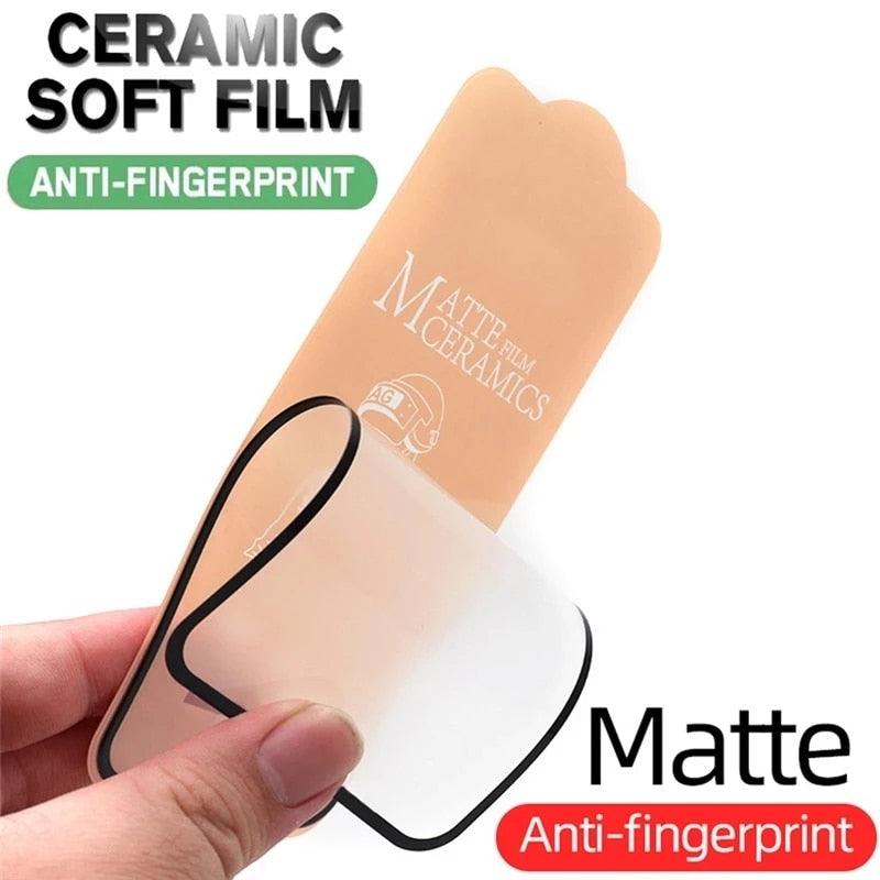 4pcs Soft Matte Ceramic Film Screen Protector for iPhone 14 13 12 Pro Max 11 XR XS X 8 7 plus SE20 Anti-broken Not Glass Film  Matte Finish Tempered Glass Screen Protector for iPhone