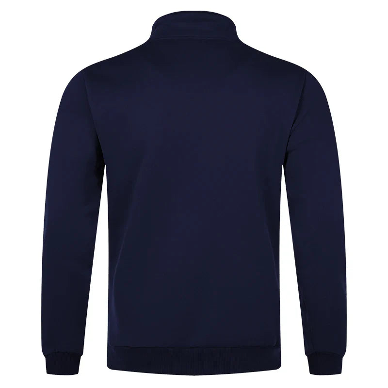 Men Sweatshirts Fall Spring Thicker Half Zip Pullover Hoody Solid Color Turtleneck for Male Outdoor