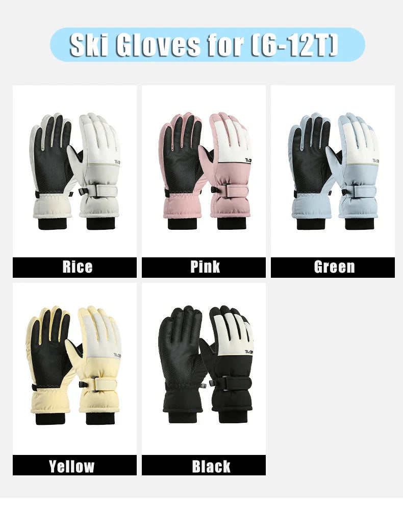 Kids Waterproof Winter Gloves (Multiple Colors)