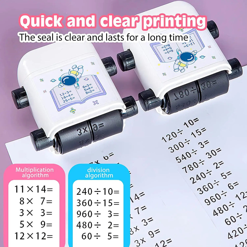 Double-Head Math Practice Stamp Digital Roller (Multiple Color Options)
