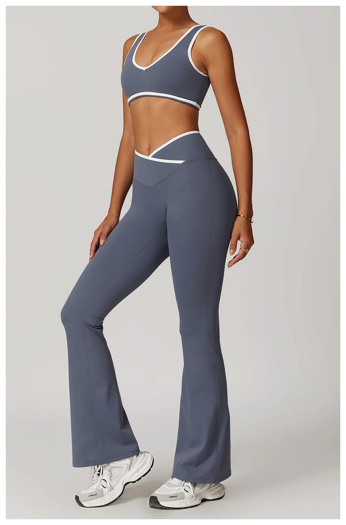 Yoga Set 2 Pieces Workout Outfits Fitness Sportswear Gym Tracksuit High Waist Leggings Sports Bra Athletic Wear Women Clothes