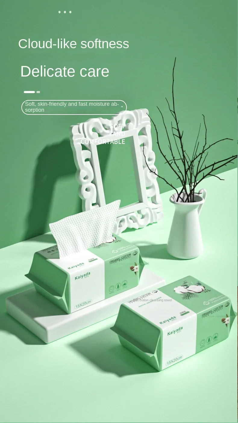 100PCS Disposable Cotton Face Towels – Soft & Extractable
