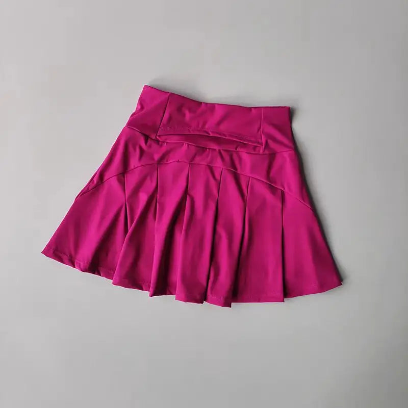 High Waist Tennis Skirt with Built-In Shorts